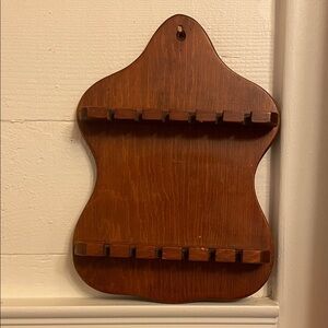 Vintage Brown Wooden spoon holder